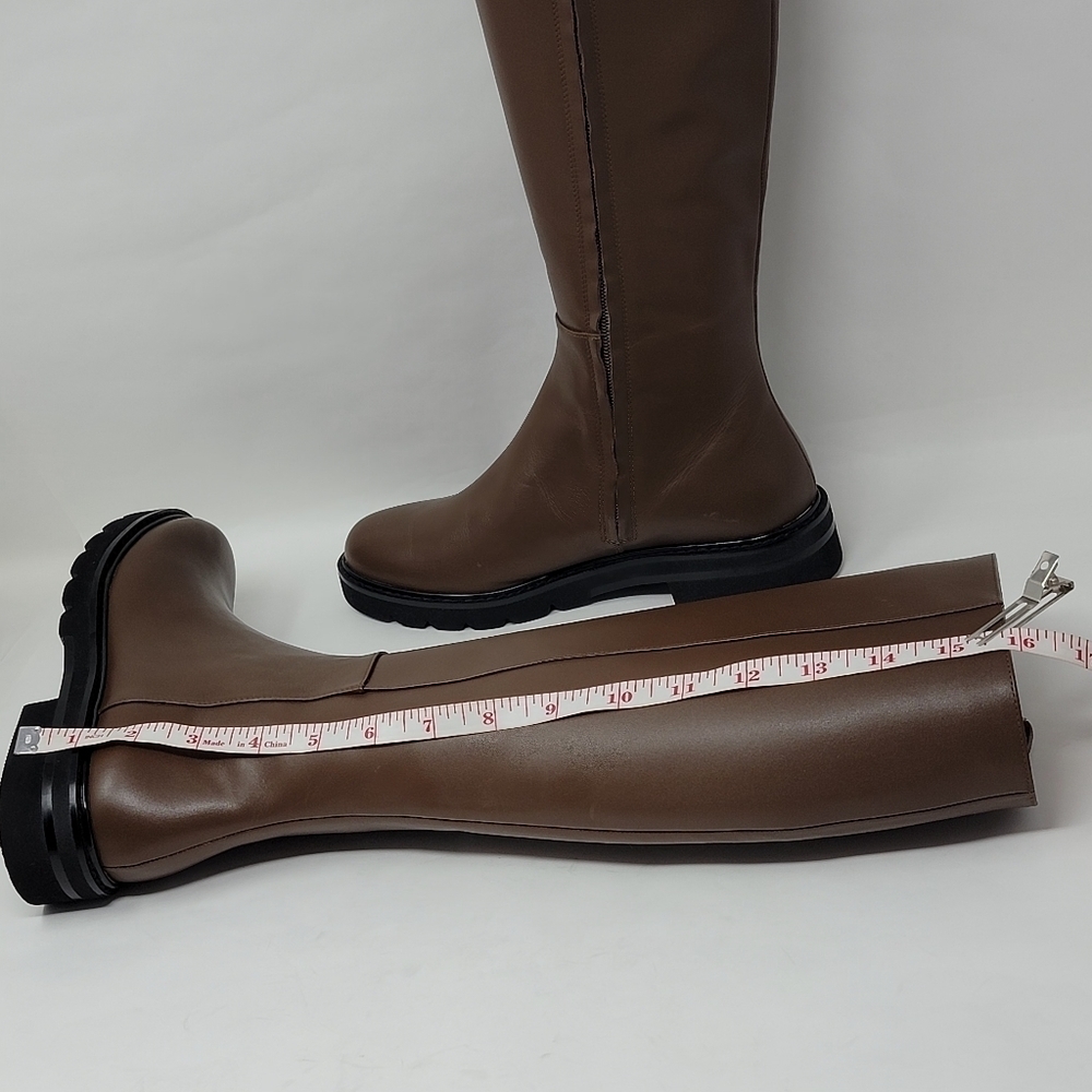Stuart Weitzman Rider Knee Brown Boots Leather S6801 Women's Size 5 B New - Picture 8 of 13